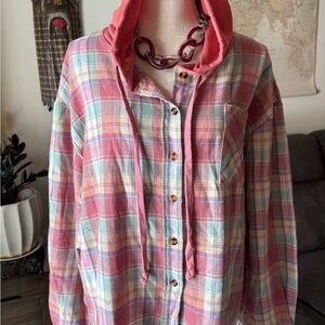 Plaid Hooded Jacket for Women